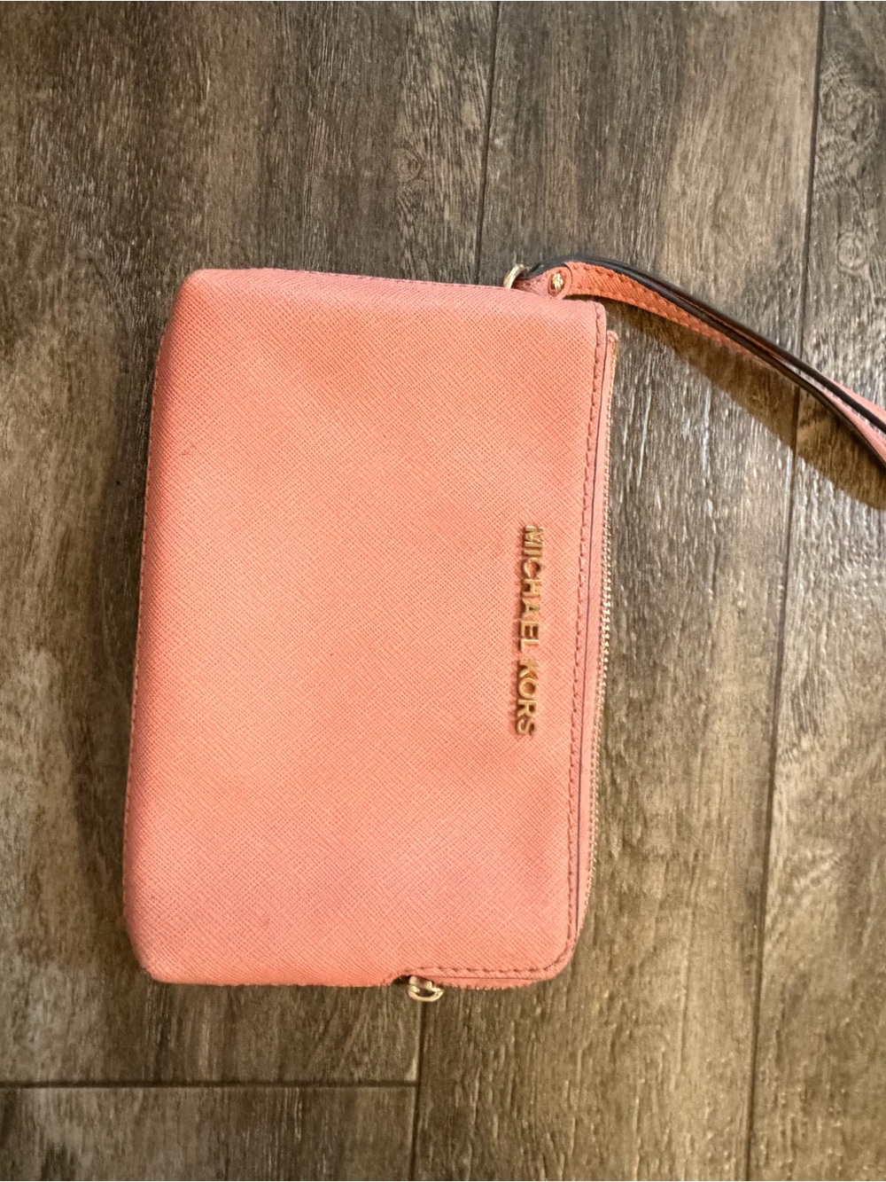 Michael Kors Coral Pink Saffiano Wristlet